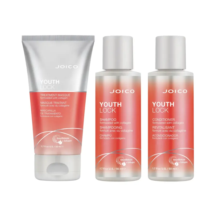 20750-jdb09 YouthLock Shampoo, Conditioner & Treatment Mask Set 3× 50 ml
