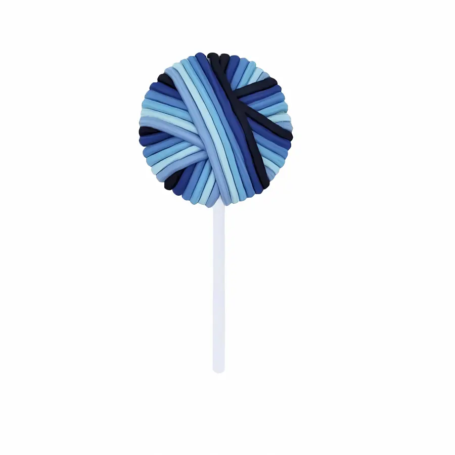 Bifull lízátko z vlasových gumiček – modré 24 ks