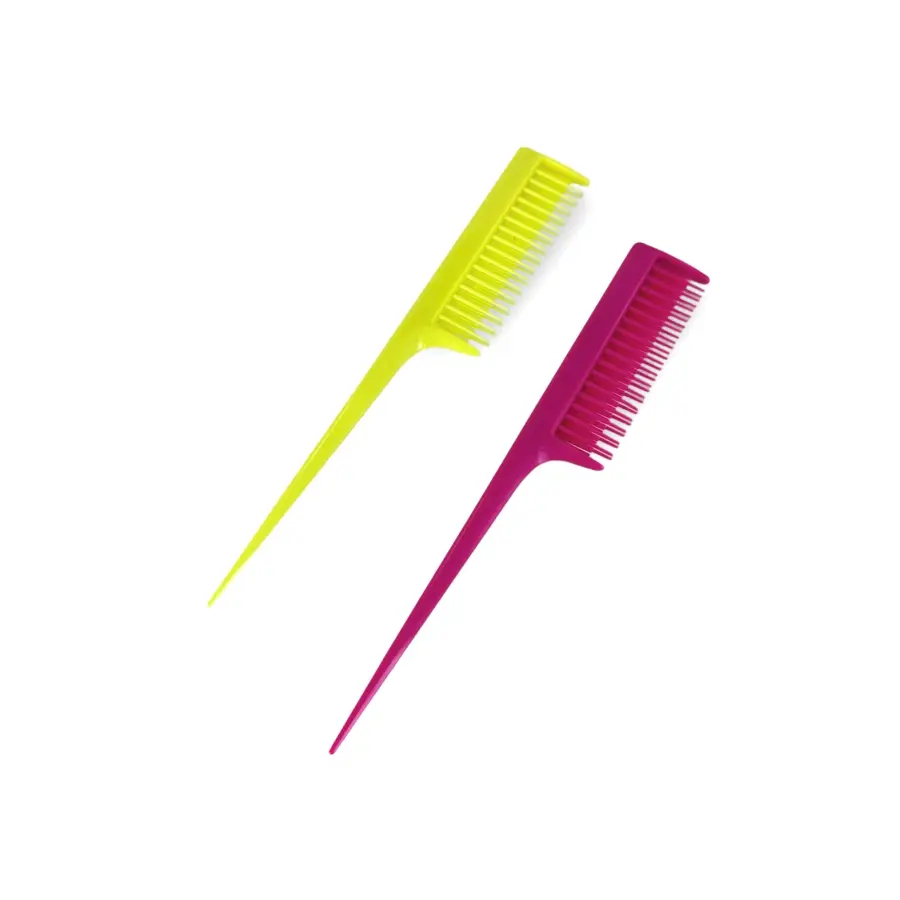 12709-dar-pb08466~1 Bifull Rat tail comb with double teeth colour mix (1pc)